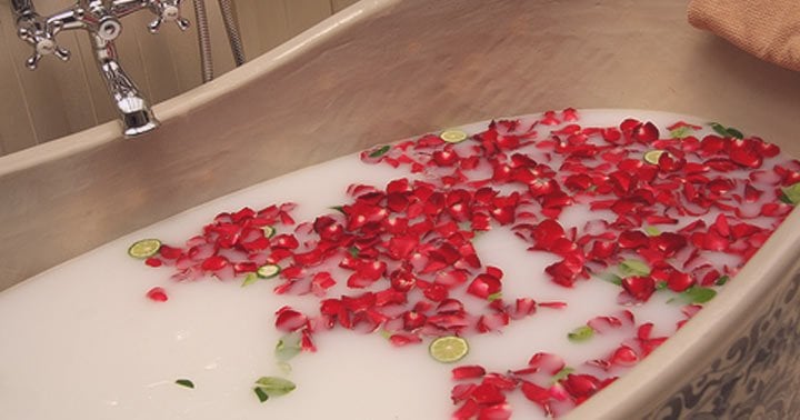 banho de rosas vermelhas